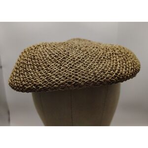 Country Gentleman Mens Straw Flat Cap Ivy Driving Hat Tan Made in USA